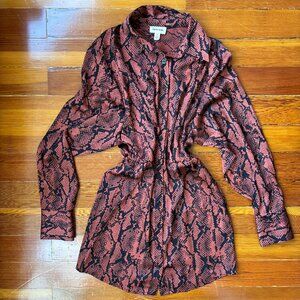 Indie Sleaze Snakeskin Print Long Sleeve Mini Dress Open Edit